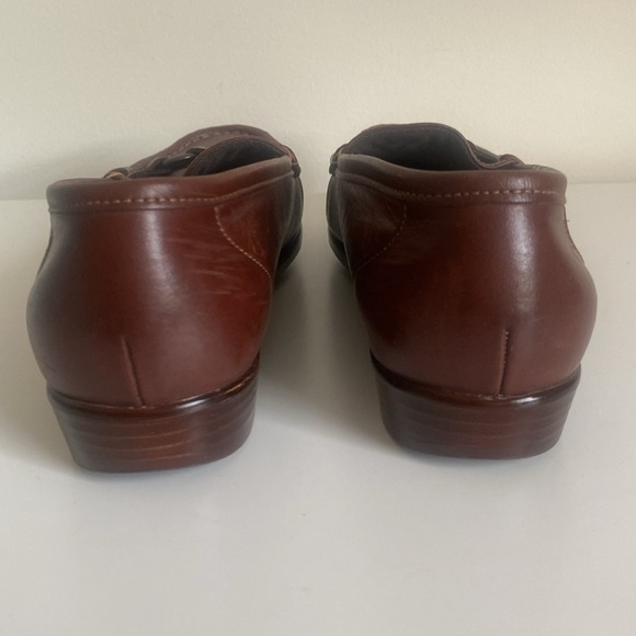 SAS Tripad Comfort Foot Bed Size 7 Brown Leather Penny Slip On Loafers w/ Buckle - Picture 6 of 15